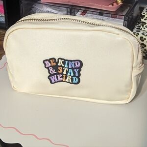 2 For $5 Item: Be Kind & Stay Weird Zip Up Make Up Bag NEW!